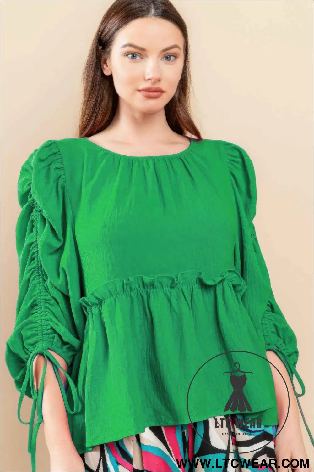 Round Neckline Babydoll Top