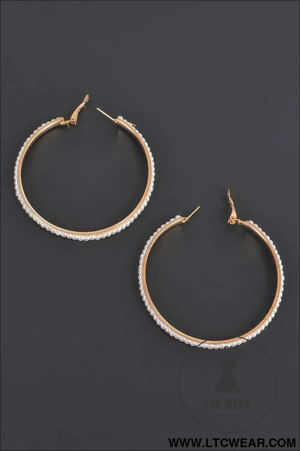 Round Shape Pearl Hoop Earrings
