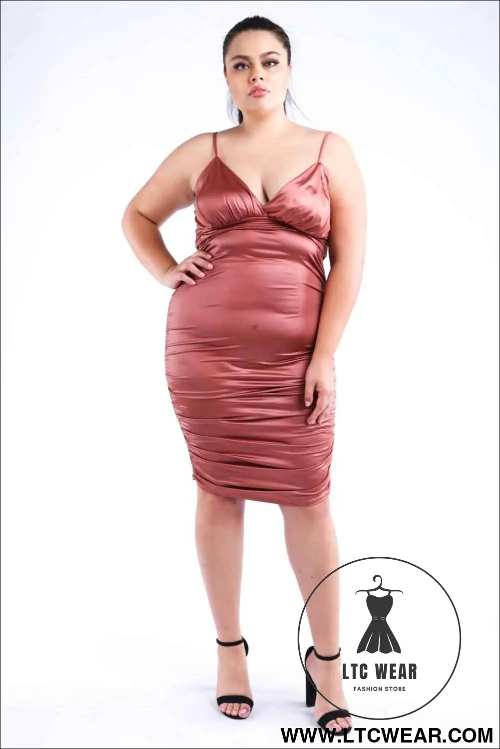 Ruched Pu Dress