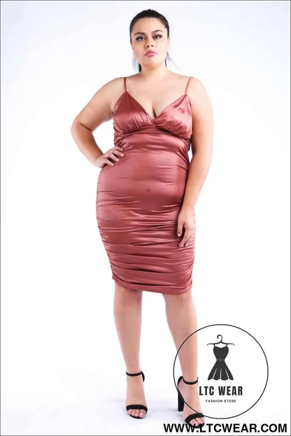 Ruched Pu Dress