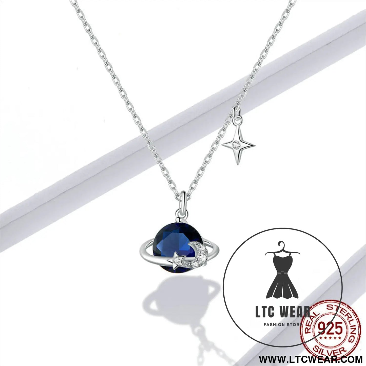 S925 sterling silver starry sky pendant necklace - bsn166 / sterling silver 925