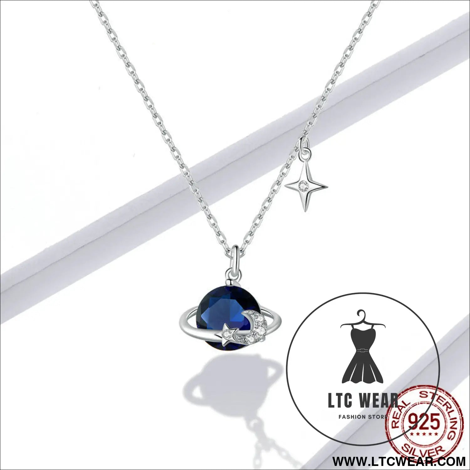S925 sterling silver starry sky pendant necklace - bsn166 / sterling silver 925