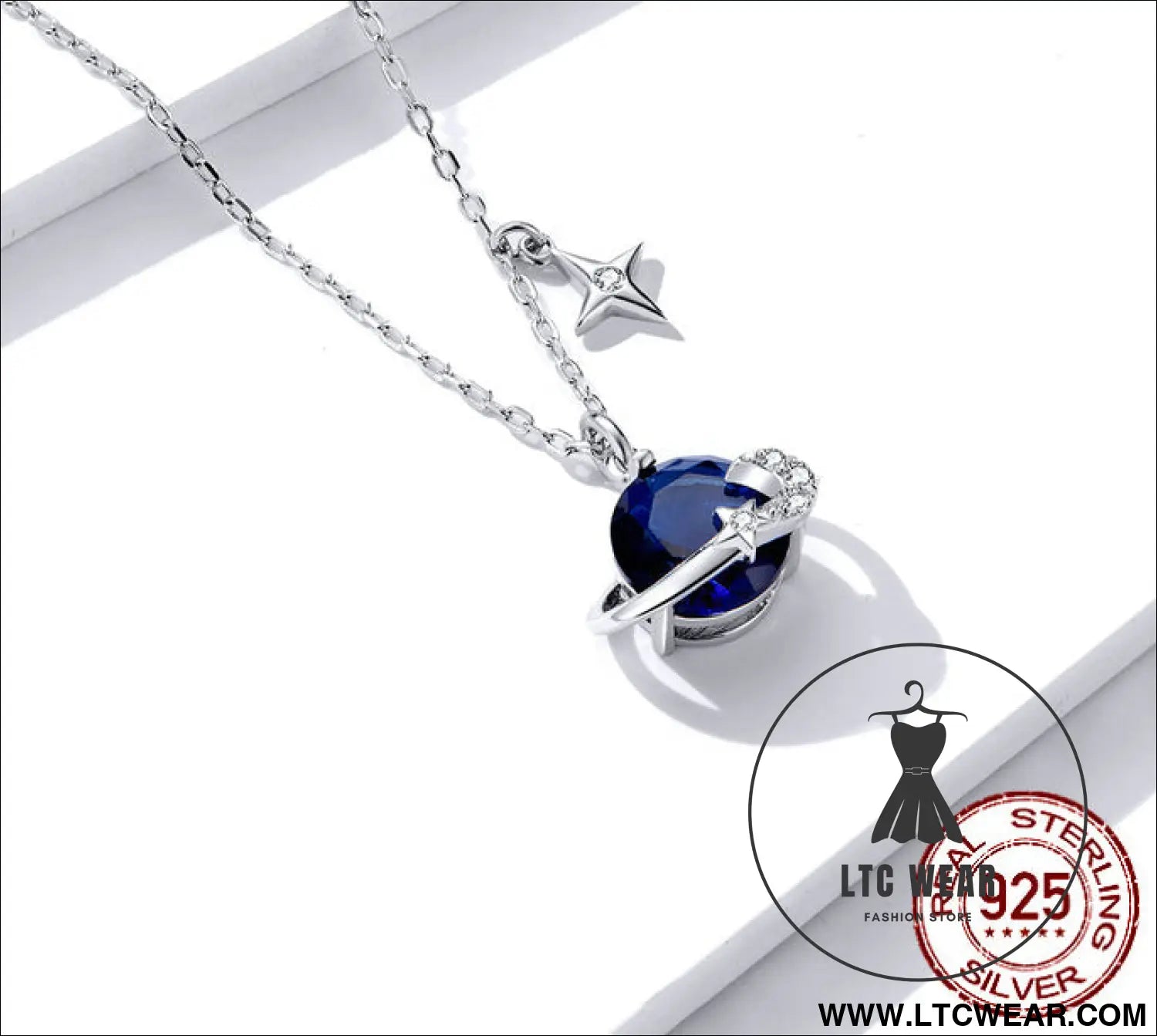 S925 sterling silver starry sky pendant necklace - bsn166 / sterling silver 925