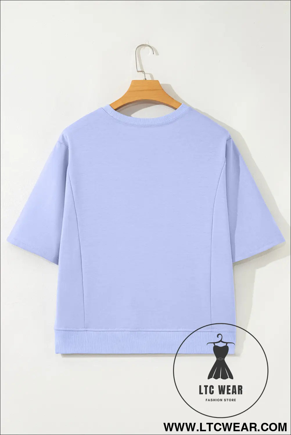 Sachet Pink Solid Color Floral Patched Half Sleeve Tunic Top - L.T.C Wear Online Fashion Store