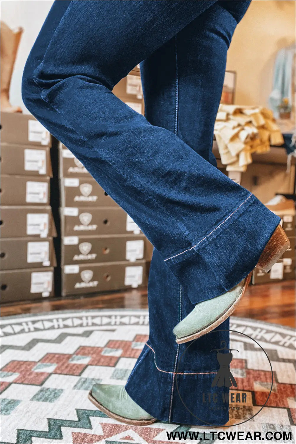 Sail blue center seam deep washed straight jeans - 15%