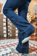 Sail blue center seam deep washed straight jeans - 15%