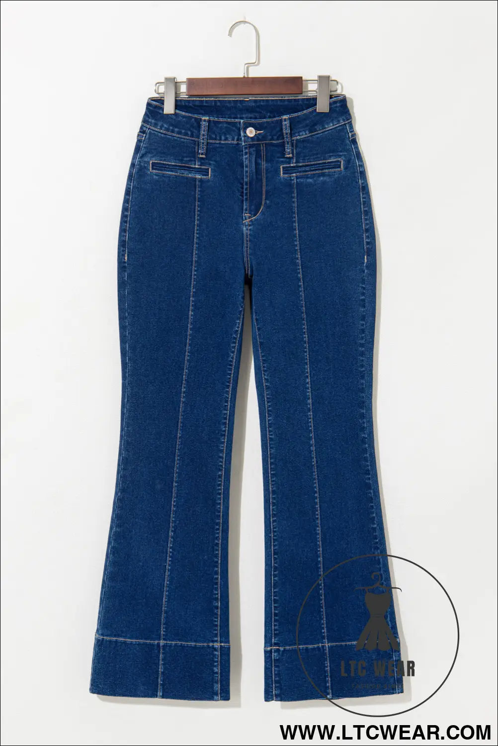 Sail blue center seam deep washed straight jeans - 15%