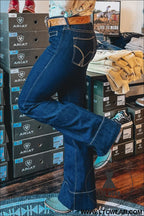 Sail blue center seam deep washed straight jeans - 15%