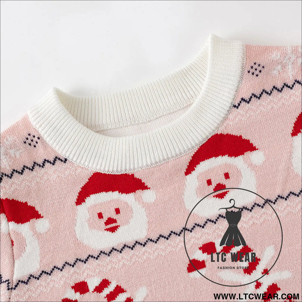 Santa claus baby base knitted sweater children’s pullover sweater