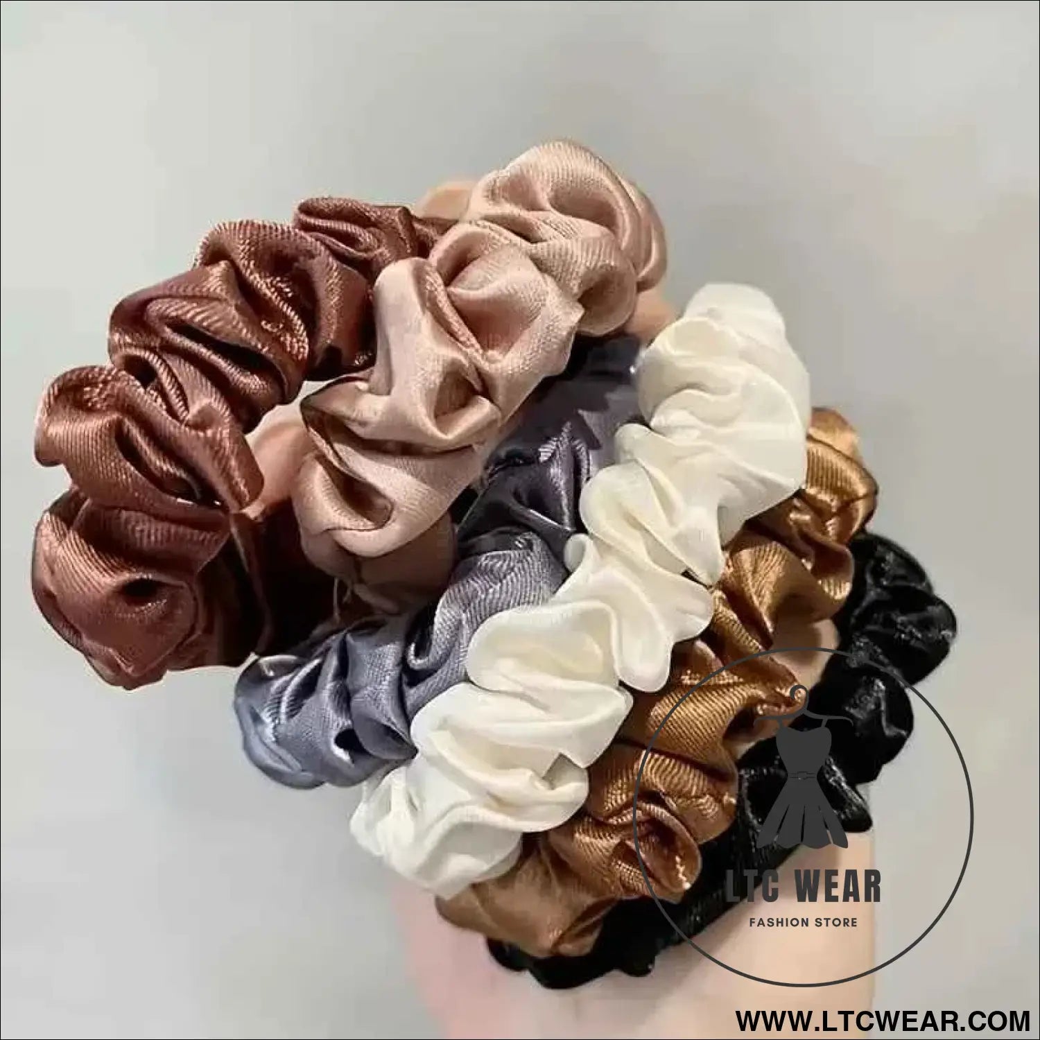 Satin Softness: 6pcs Luxury Hair Scrunchies for Women