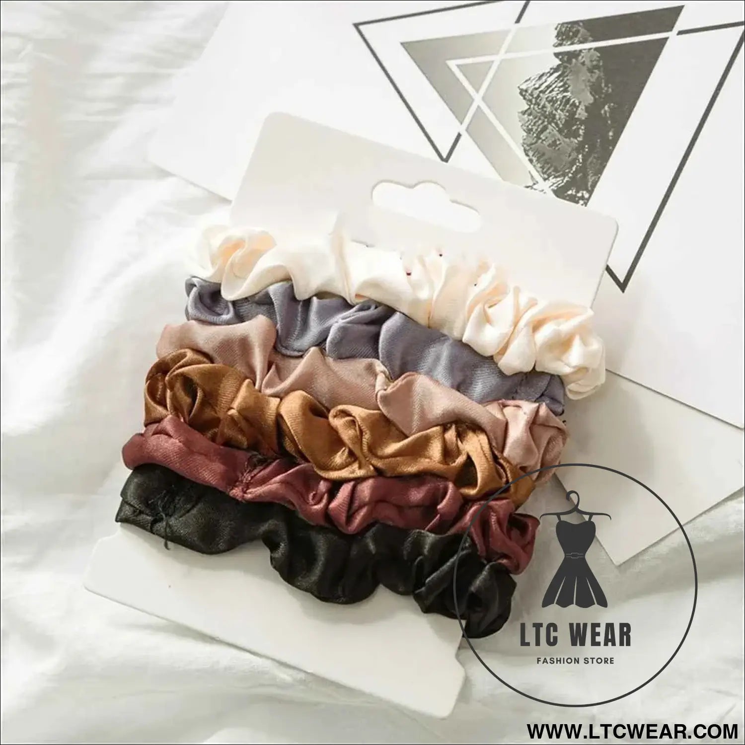 Satin Softness: 6pcs Luxury Hair Scrunchies for Women