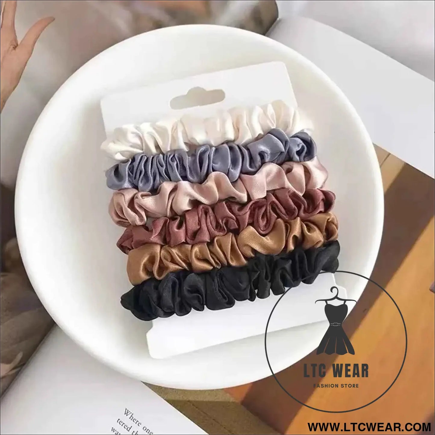 Satin Softness: 6pcs Luxury Hair Scrunchies for Women