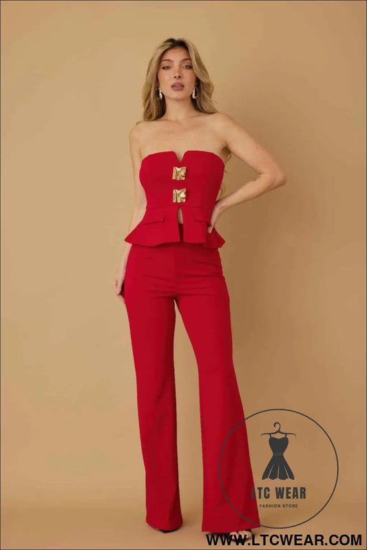 Scrunched Golden Stone Strapless Sets