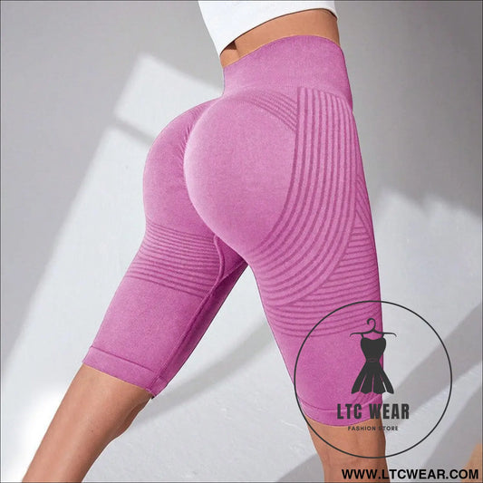 Seamless butt-lifting fitness pants with tummy control and high waist peach bottom yoga shorts