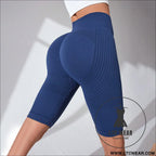 Seamless butt-lifting fitness pants with tummy control and high waist peach bottom yoga shorts