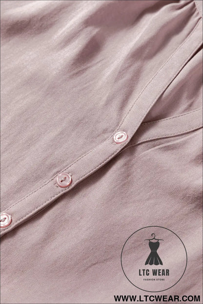 Sepia rose slit v neck ruffled loose blouse - blouses & shirts