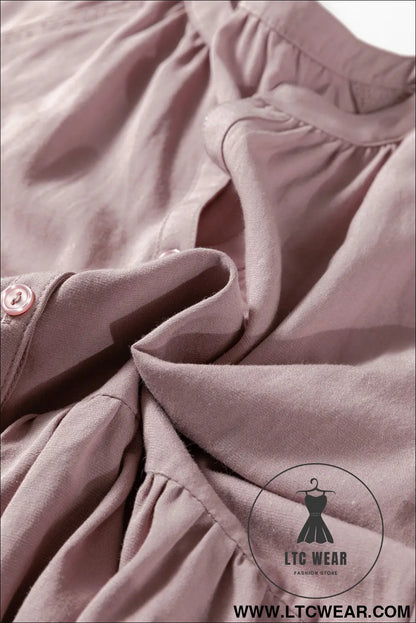 Sepia rose slit v neck ruffled loose blouse - blouses & shirts