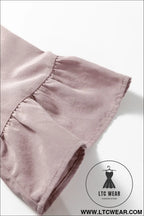 Sepia rose slit v neck ruffled loose blouse - blouses & shirts