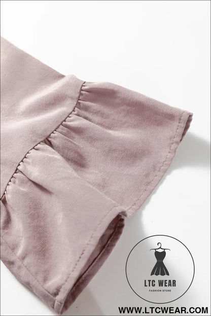 Sepia rose slit v neck ruffled loose blouse - blouses & shirts