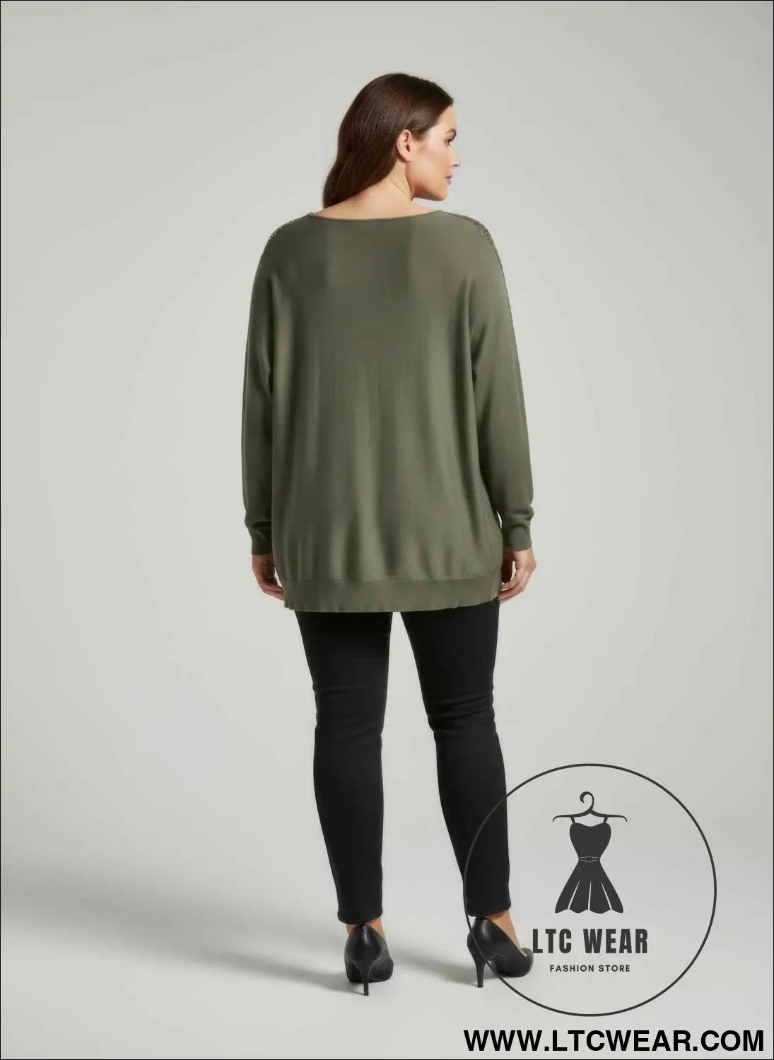 Sequin Shoulder Knit Tunic Top