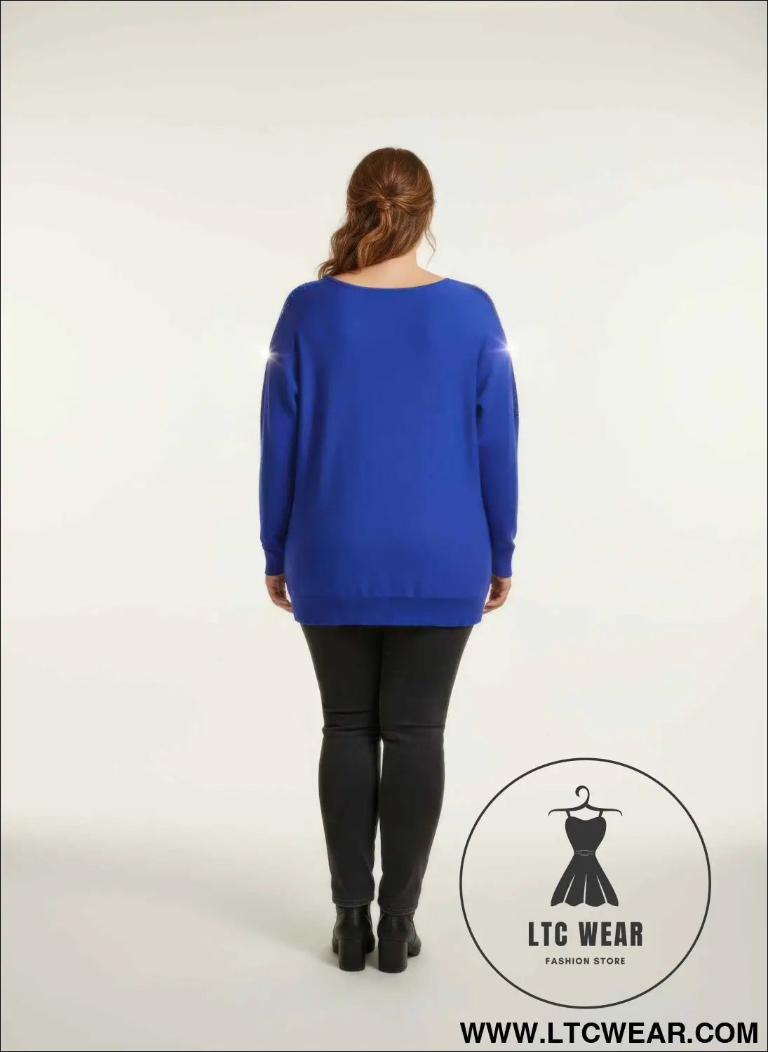 Sequin Shoulder Knit Tunic Top