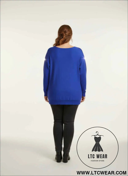 Sequin Shoulder Knit Tunic Top