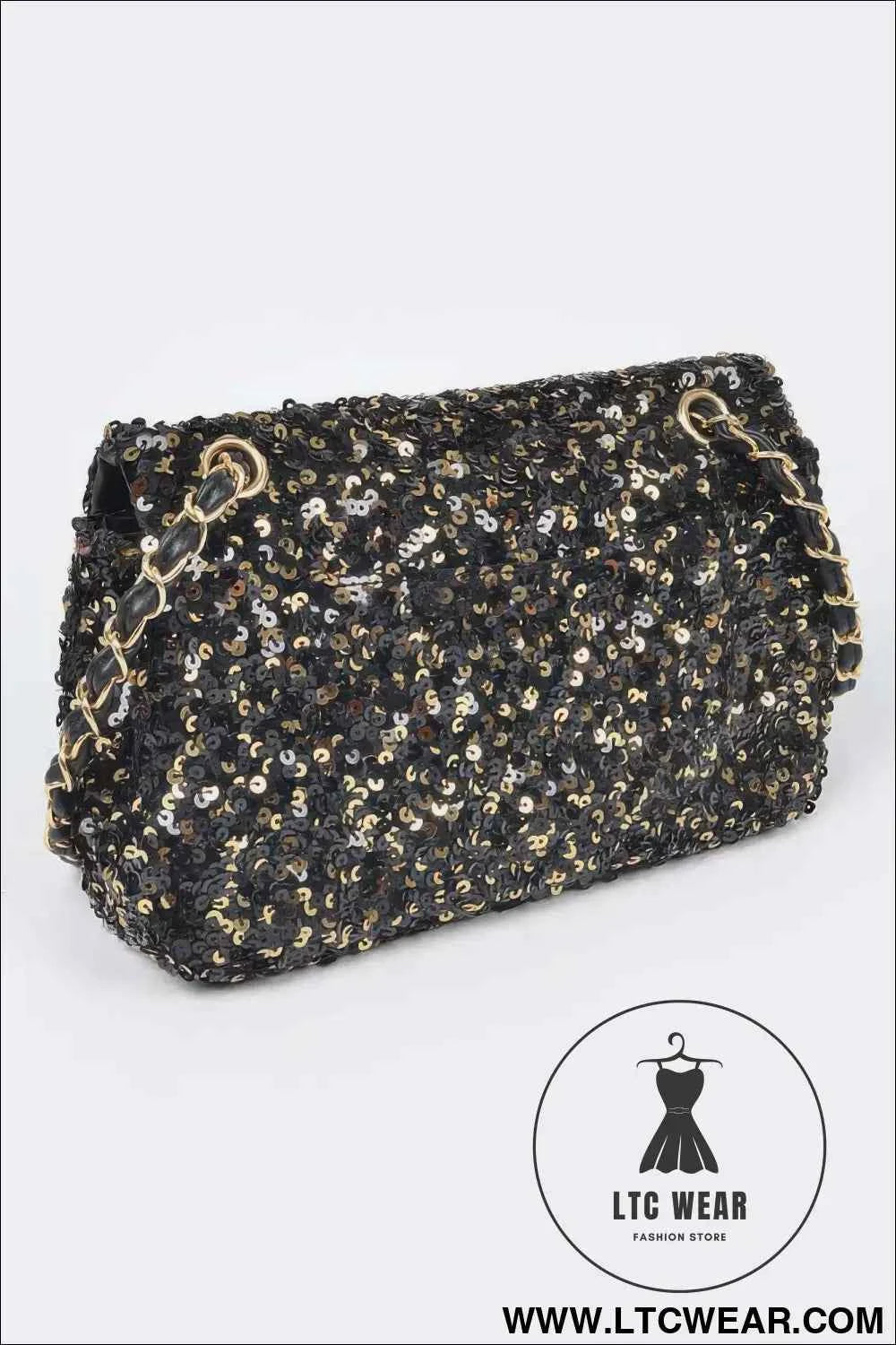 Sequins Flap Shoulder Bag