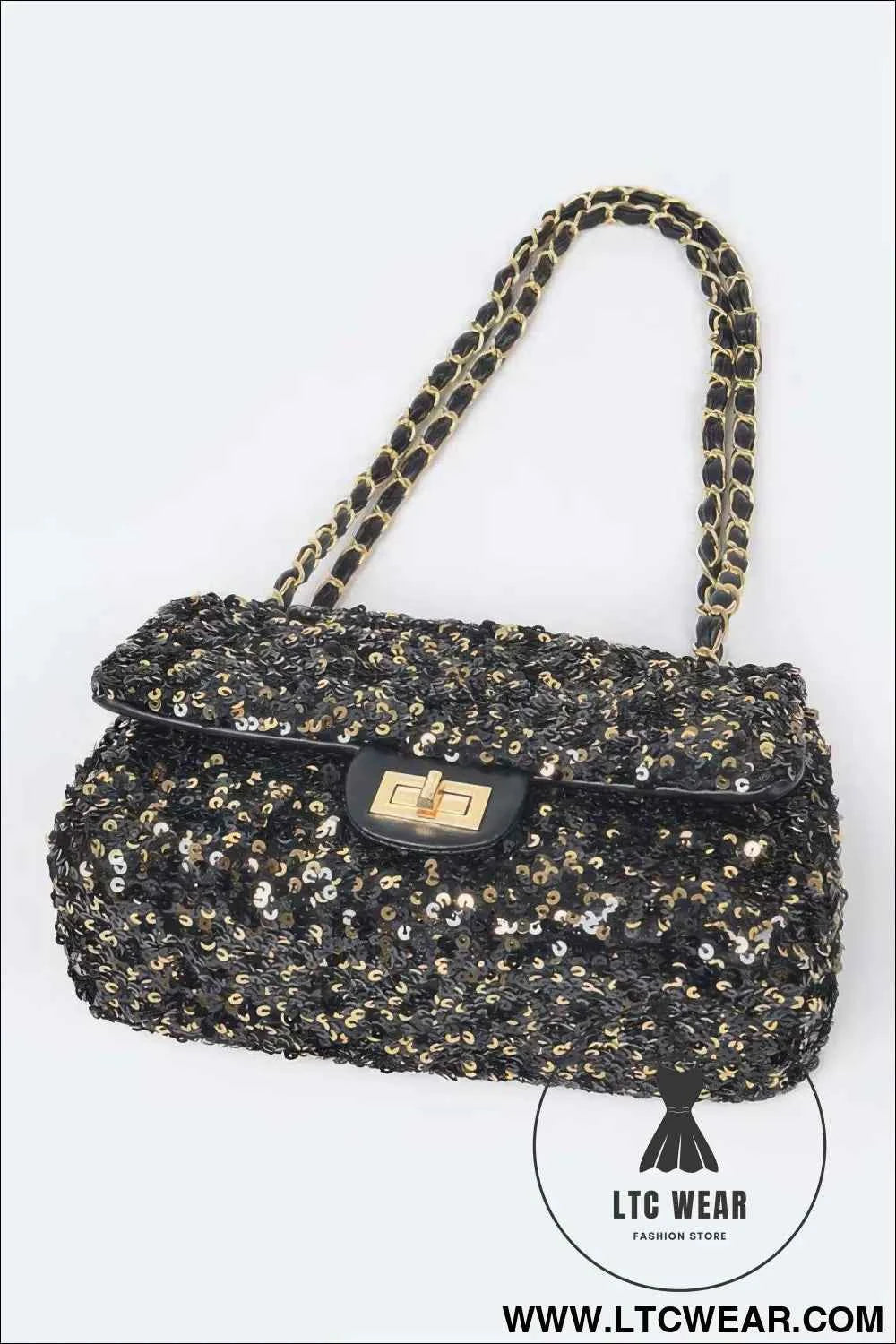 Sequins Flap Shoulder Bag