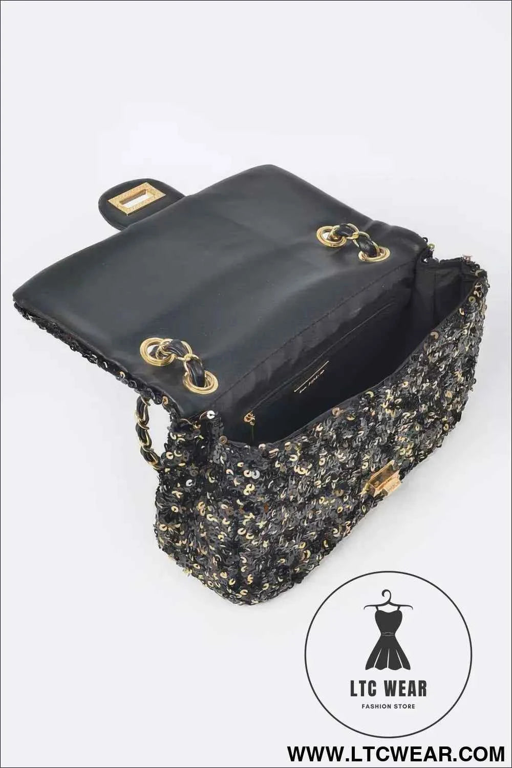 Sequins Flap Shoulder Bag