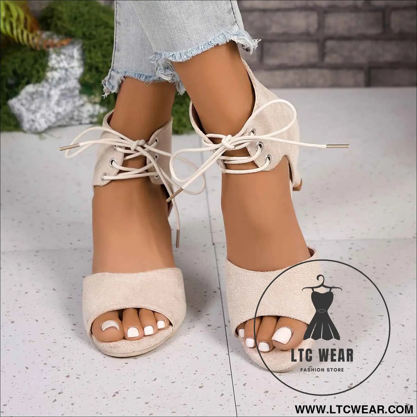 Sexy LaceUp OpenToe Stiletto Ankle High Heels