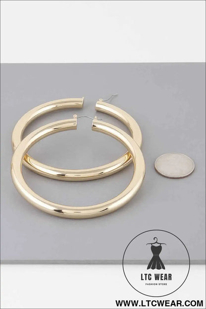 Shiny Hoop Earrings