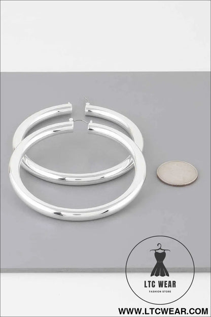 Shiny Hoop Earrings