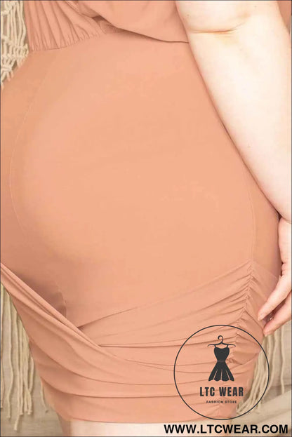Shirring Detailed Mini Dress