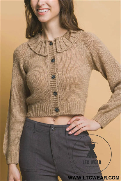 Short collard sweater