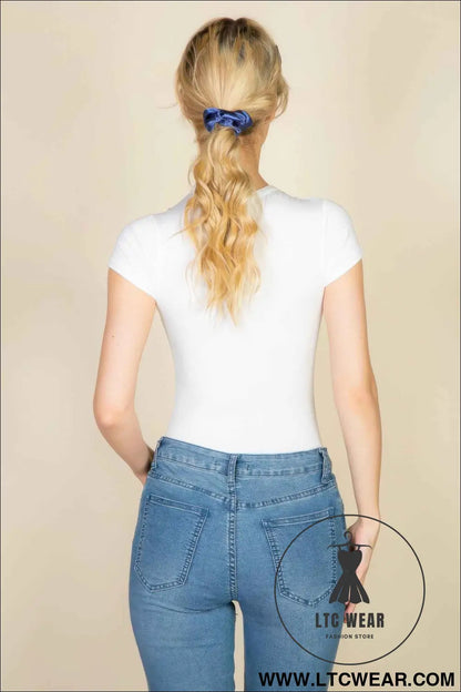Short Sleeve Crew Neck Bodysuit