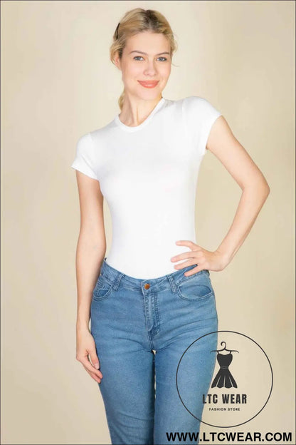 Short Sleeve Crew Neck Bodysuit