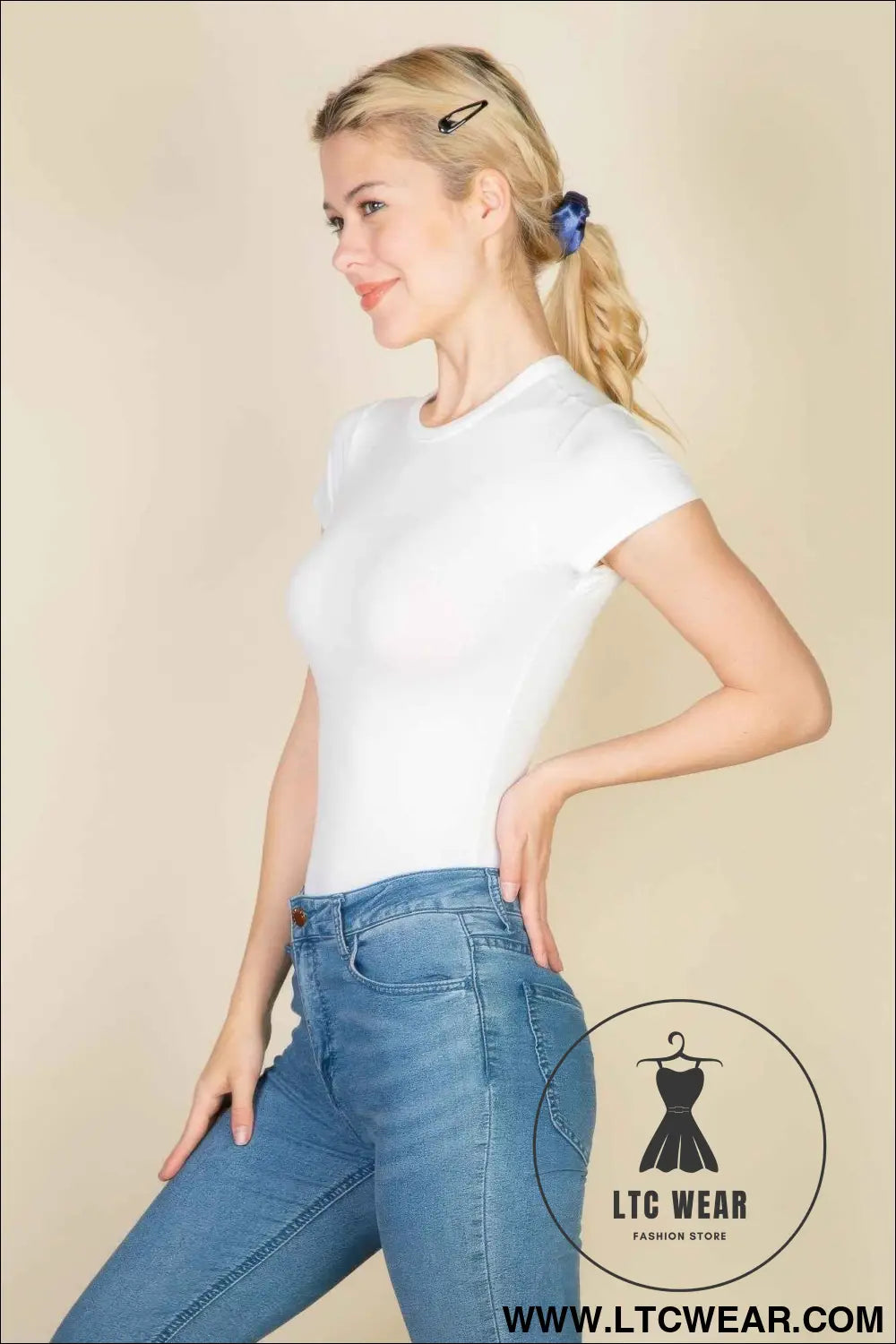 Short Sleeve Crew Neck Bodysuit