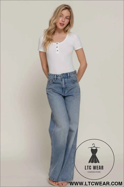 Short Slv Snap Button Rib Bodysuit