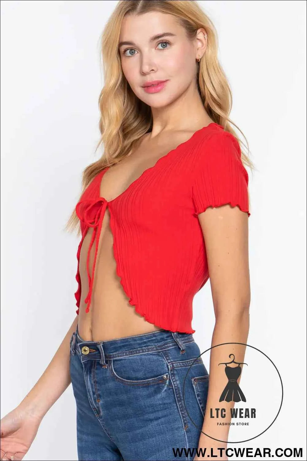 Short Slv Variegated Rib Cardigan