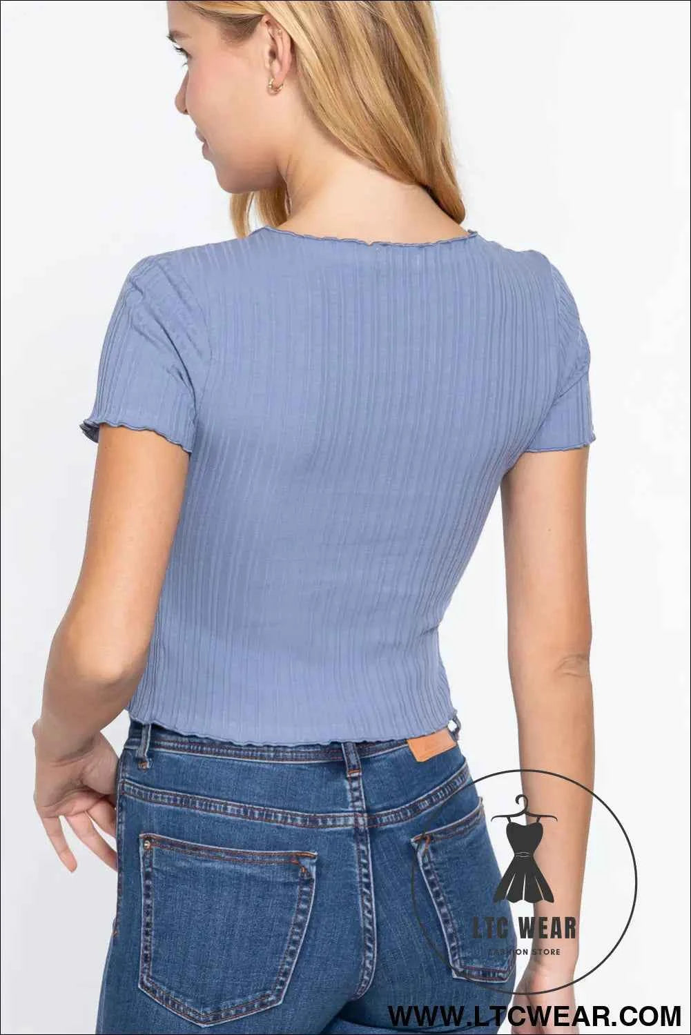 Short Slv Variegated Rib Cardigan