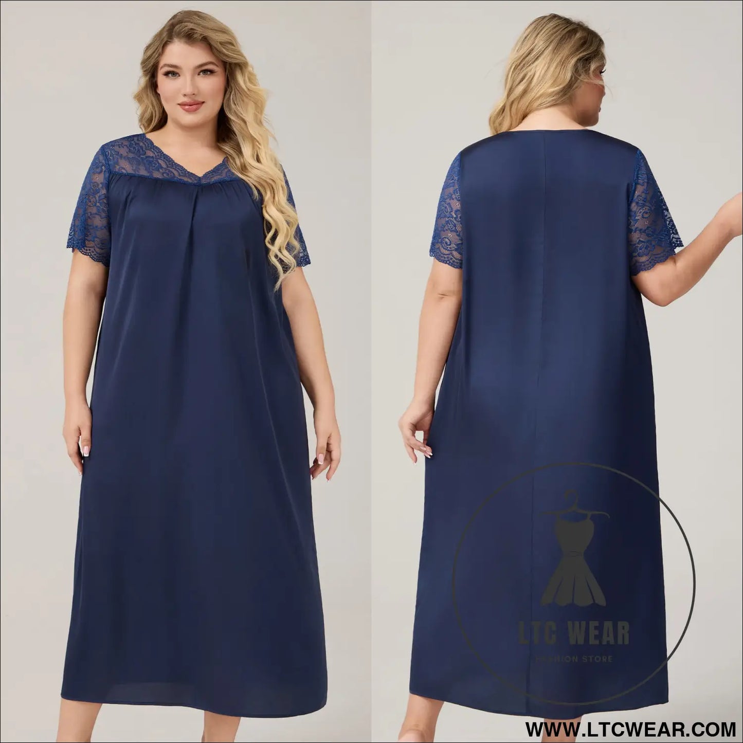 Silk Satin Oversized Sleepwear for Women Summer Short Sleeve Long Nightdress Loose Casual Loungewear Women - L.T.C Wear Online Fashion Store