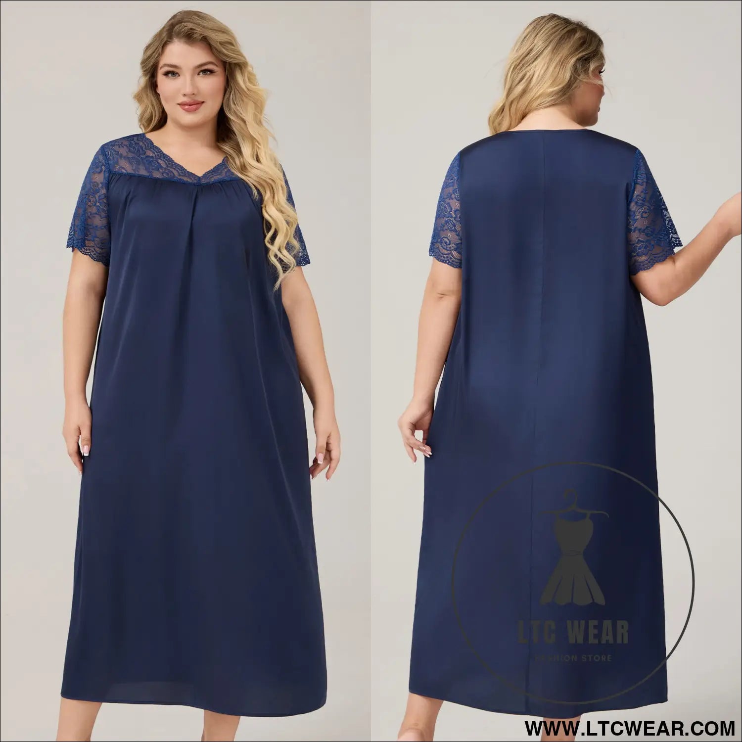 Silk Satin Oversized Sleepwear for Women Summer Short Sleeve Long Nightdress Loose Casual Loungewear Women - L.T.C Wear Online Fashion Store