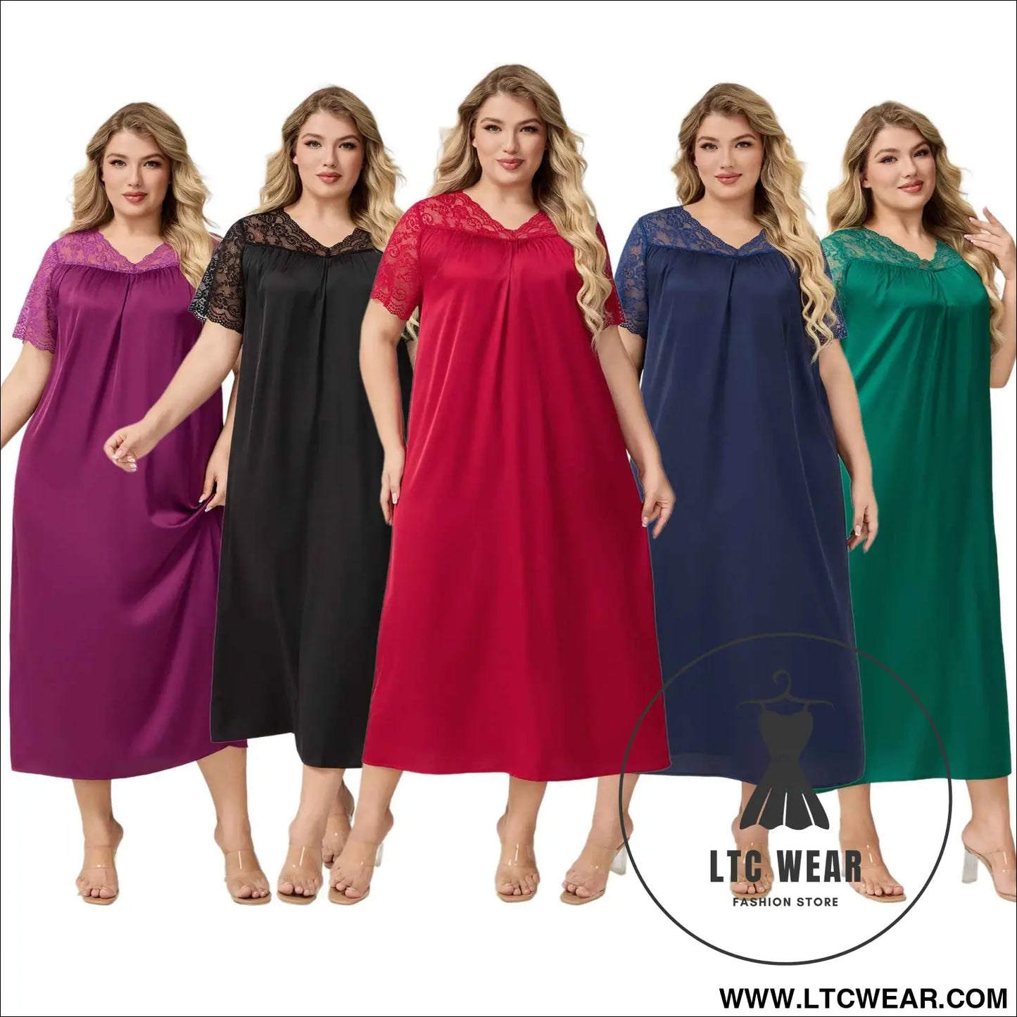 Silk Satin Oversized Sleepwear for Women Summer Short Sleeve Long Nightdress Loose Casual Loungewear Women