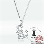 Silver s925 necklace women’s heart-shaped pendant jewelry - scn442 / sterling silver 925