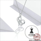 Silver s925 necklace women’s heart-shaped pendant jewelry - scn442 / sterling silver 925