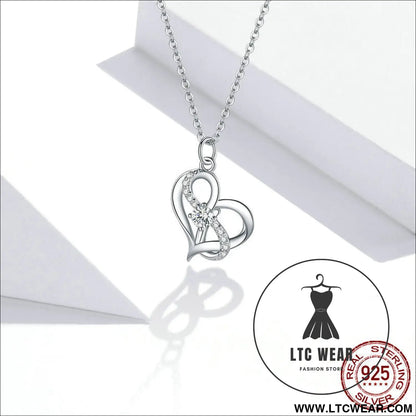 Silver s925 necklace women’s heart-shaped pendant jewelry - scn442 / sterling silver 925