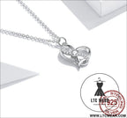 Silver s925 necklace women’s heart-shaped pendant jewelry - scn442 / sterling silver 925