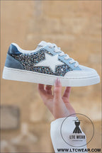 Silver sequin star patch lace up shoes - womens shoes