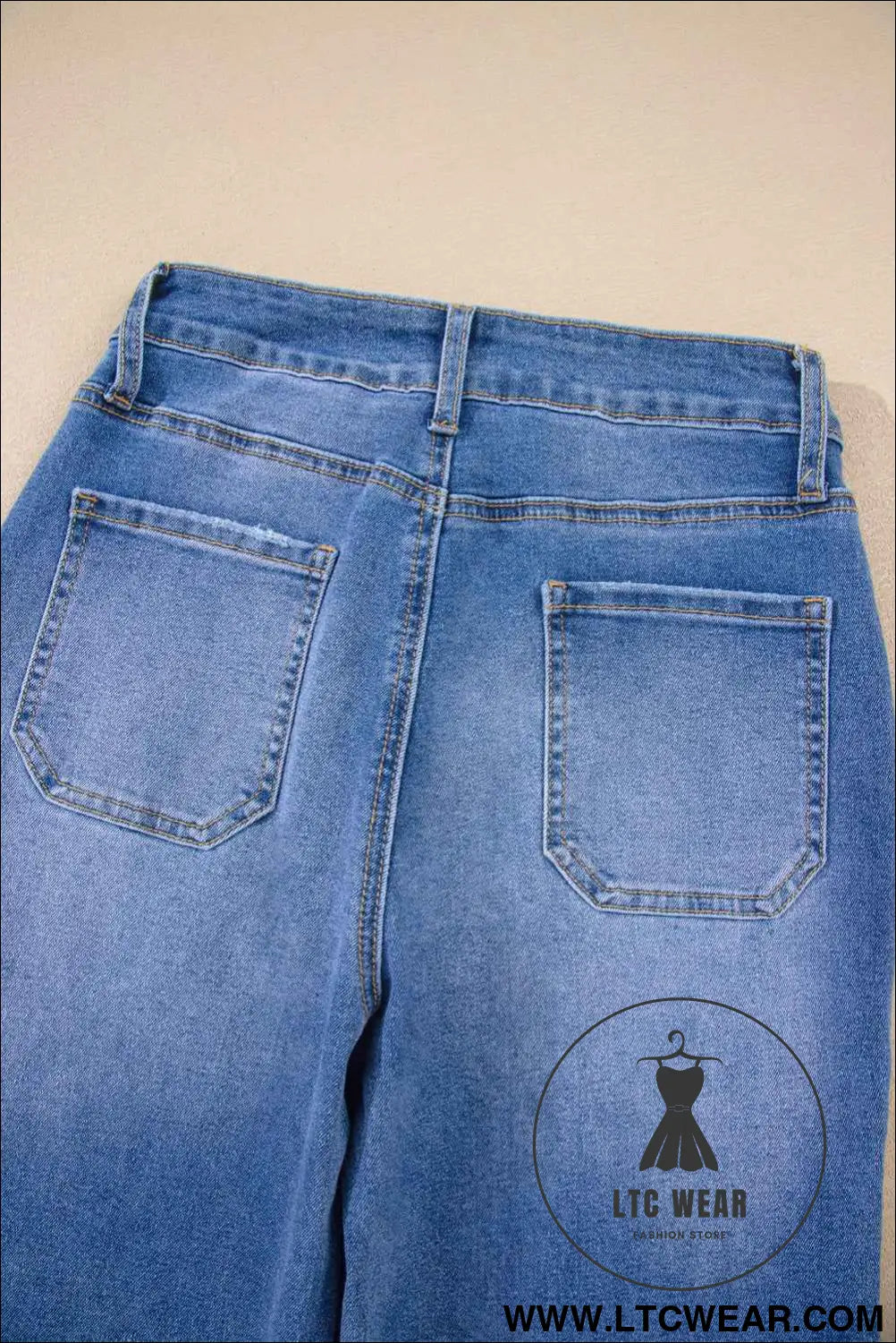 Sky Blue Cropped High Rise Wide Leg Jeans