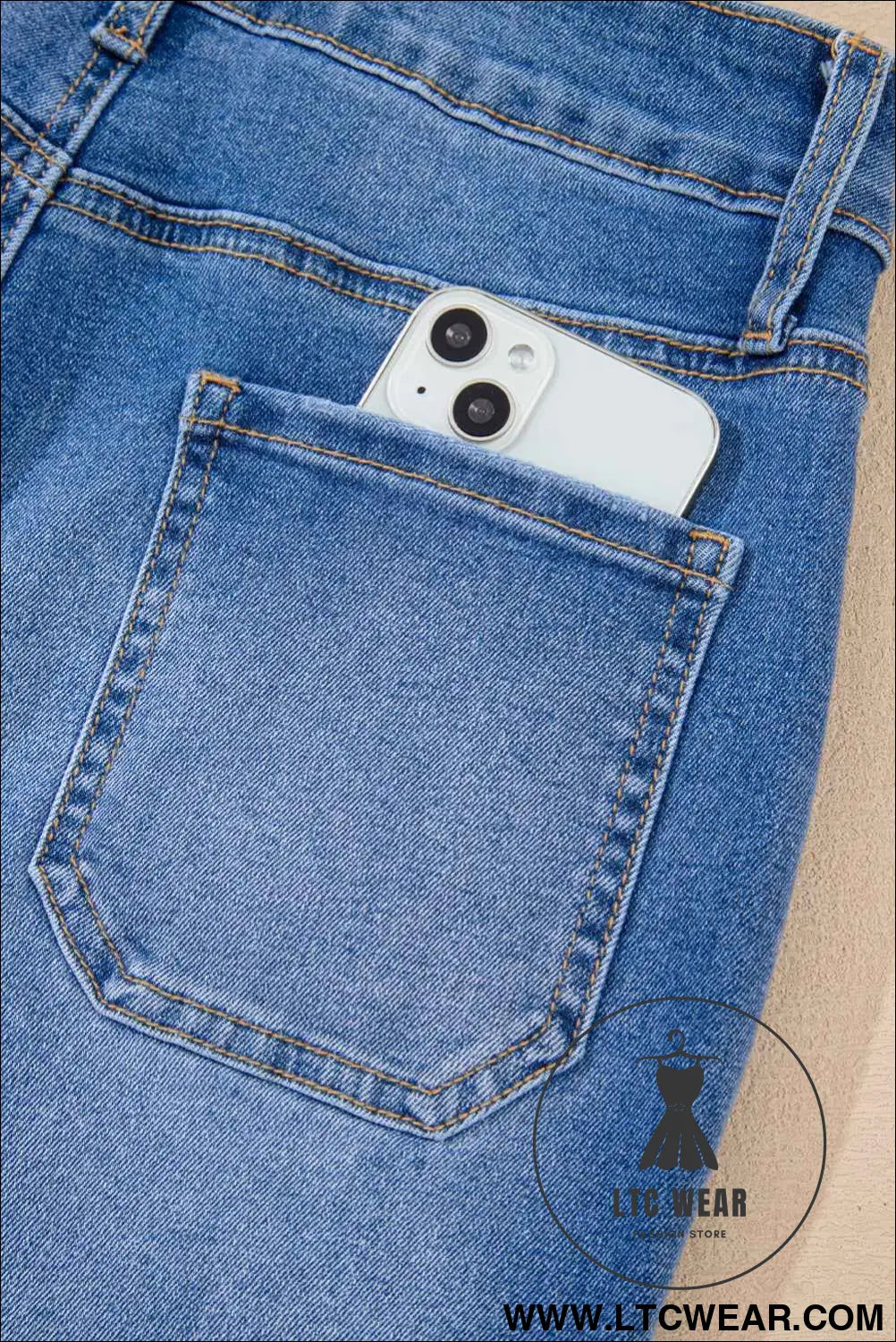 Sky Blue Cropped High Rise Wide Leg Jeans